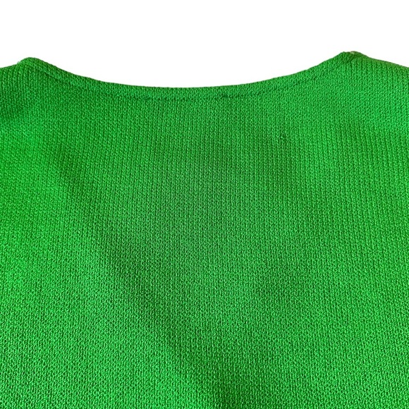 St John Green & White Striped Vest Gold Button Size 12 - Picture 8 of 10